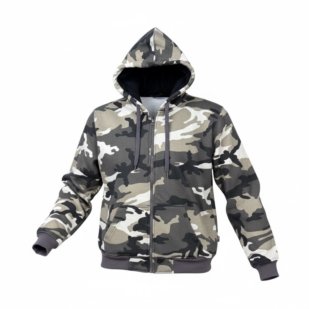 Raw Blue Nu Realms Vintage Camo Zip Up Hoodie Sweatshirt Mens‎ Large